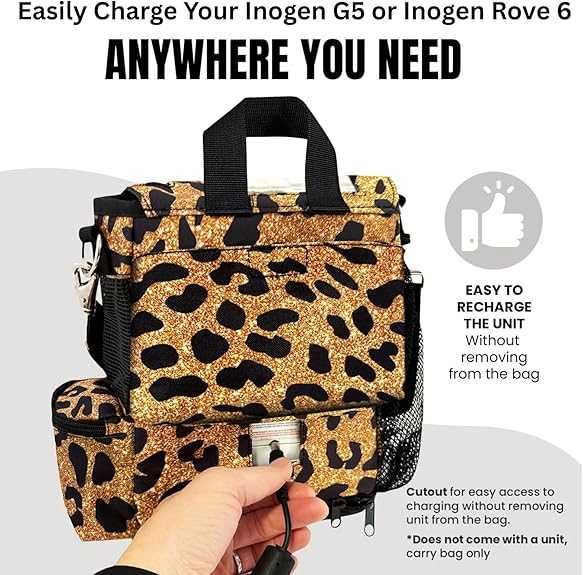 Bolsa de transporte portátil compatível com Inogen One G5 e Inogen Rove 6 - capa de viagem leve com alça ajustável e bolso para acessórios