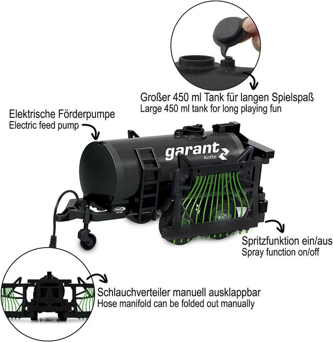 Jamara 405236 - Garant Przyczepa Beczkowa - Zbiornik 450 ml