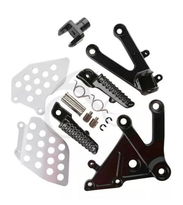 suporte pousa pés frontal CBR 600RR 2003 a 2006 kit peseiras
