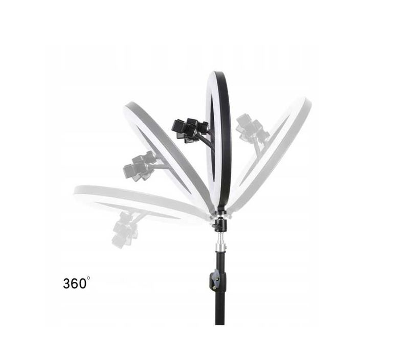 Lampa PIERŚCIENIOWA Led 80W STATYW 220 cm ring30cm