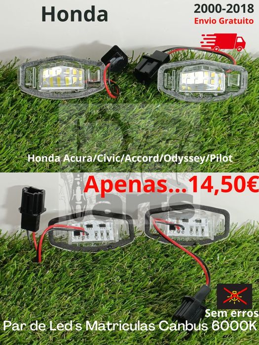 LED's de Matrícula com Canbus para Honda