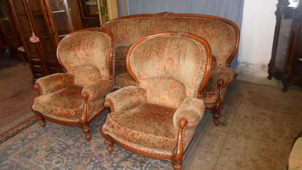 Sofa 2 Fotele DębowyStelaż  Madaliony  z Włoch