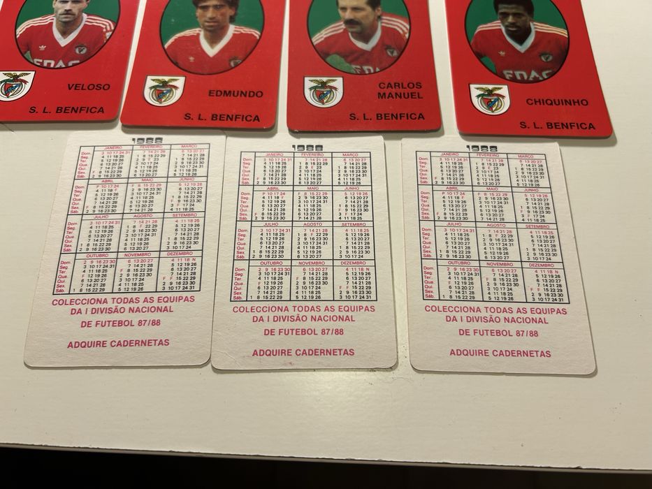 Sport Lisboa e Benfica 1987/88 equipa completa calendários futebol