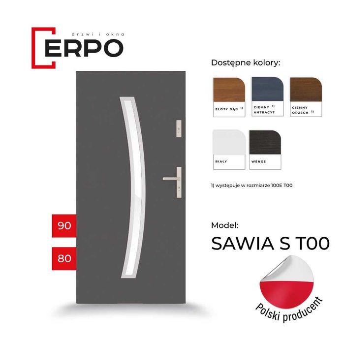 Nowe drzwi wejściowe grubość56mm złoty dąb 80 i 90 lewe, prawe