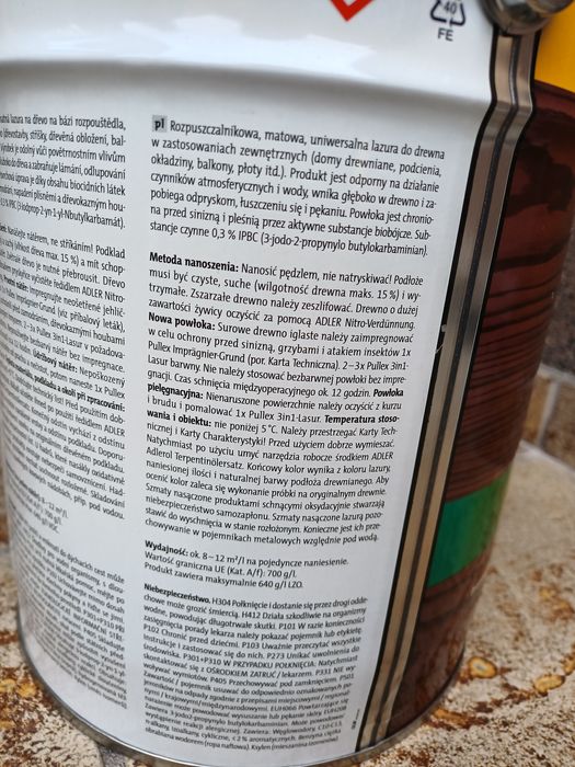 Farba Pullex Adler 5l odcień Modrzew