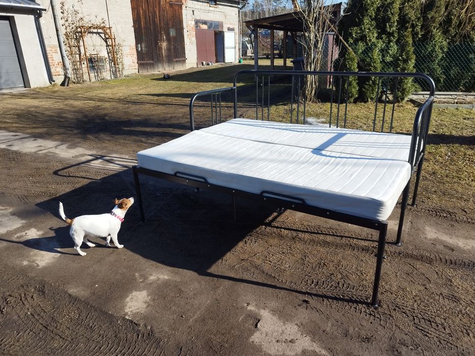 Łóżko rozsuwane Ikea Fyresdal 200 x 160 działka Camper 2x materace sprężynowe