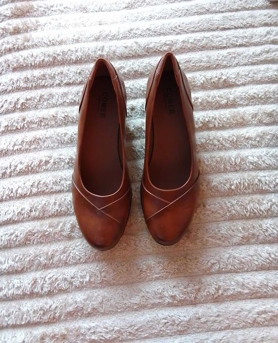 czekoladowe Buty 39 damskie  skóra naturalna nowe comer