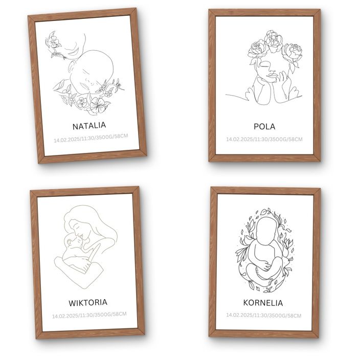 Metryczka urodzenia dziecka A4 z ramką