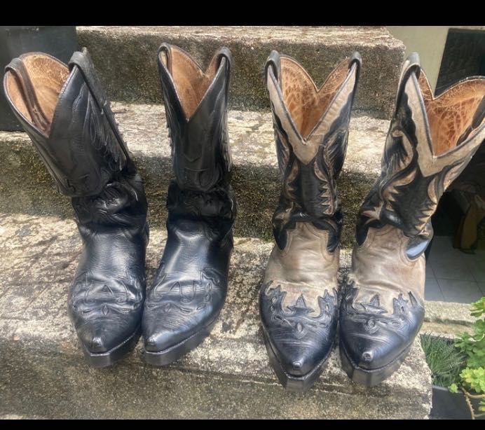 Botas em pele genuína