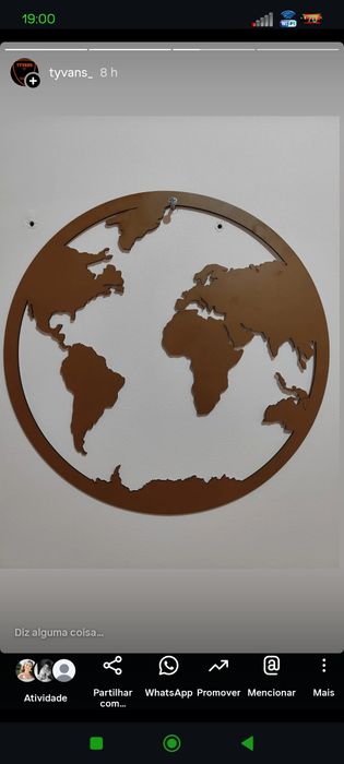 Mapa mundo madeira trabalhos personalizados