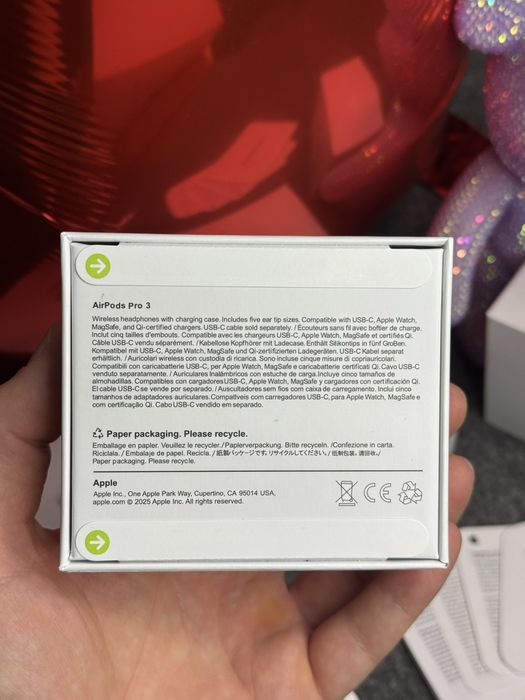 Навушники Apple Airpods Pro 3 Gen (Шумоподавлення, бездротова зарядка)