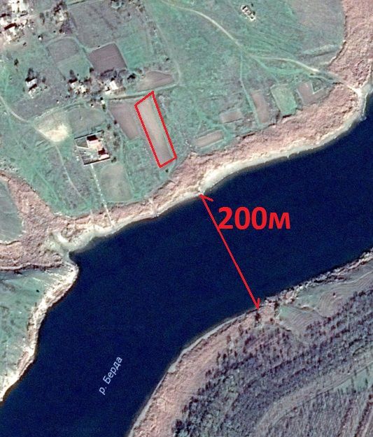 Бердянское водохранилище на карте