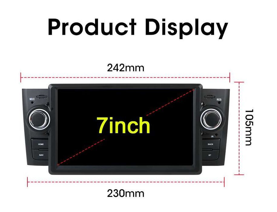 Radio Android 12 Fiat Linea Grande Punto 2007:2012 wifi bluetooth