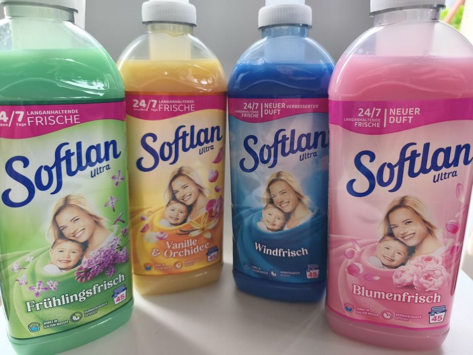 Softlan ultra 4 zapachy płyn do płukania tkanin każdy po 1 L