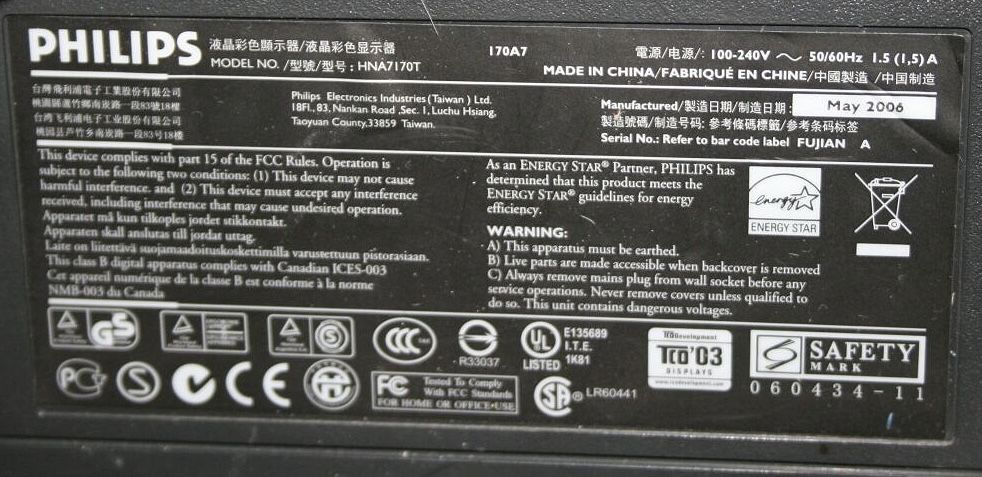 Монитор Филипс 17’