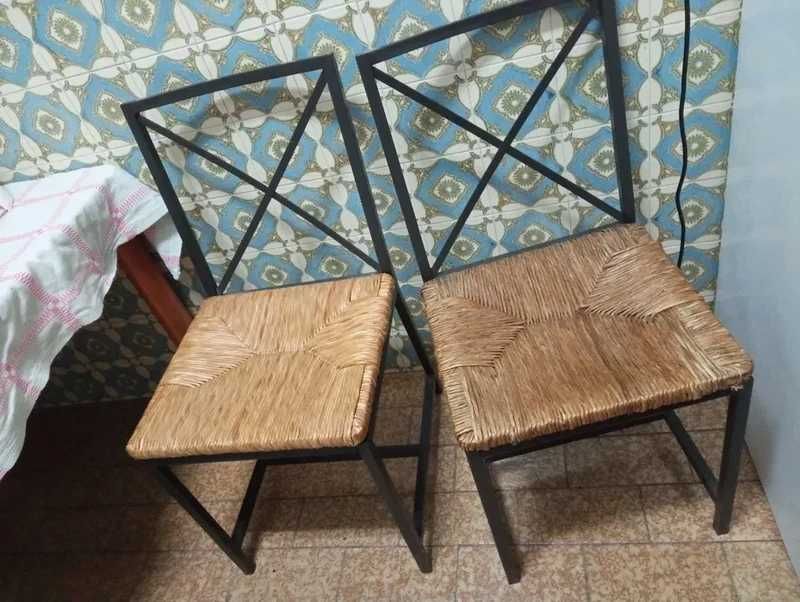 2 cadeiras de Ferro e Palha - Excelente qualidade*