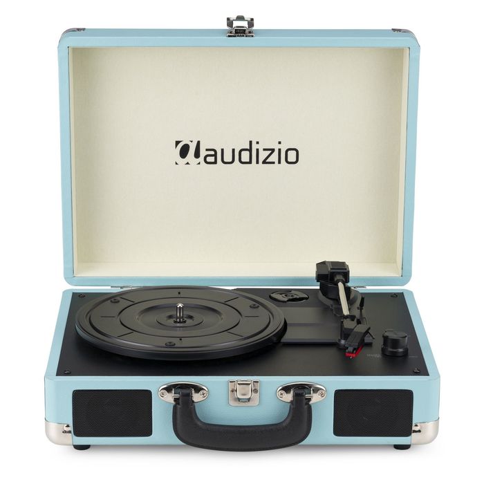 Gramofon Retro Bluetooth Głośniki AUX in Miętowy Gramofon w Walizce