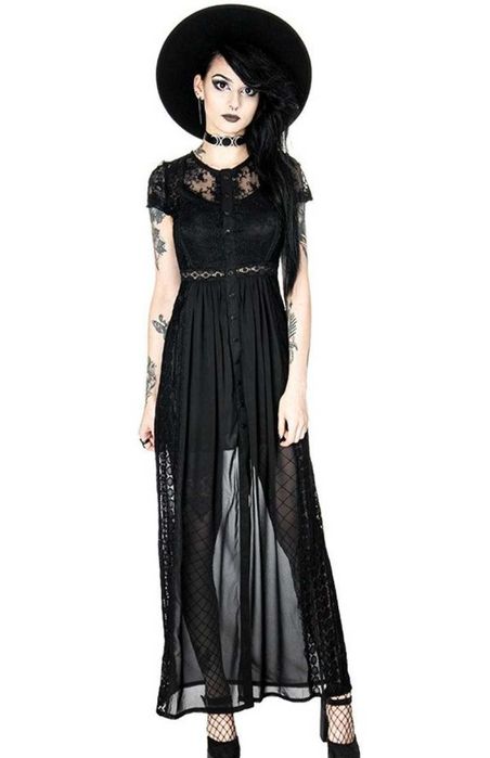 Sukienka RESTYLE goth witch killstar maxi in love