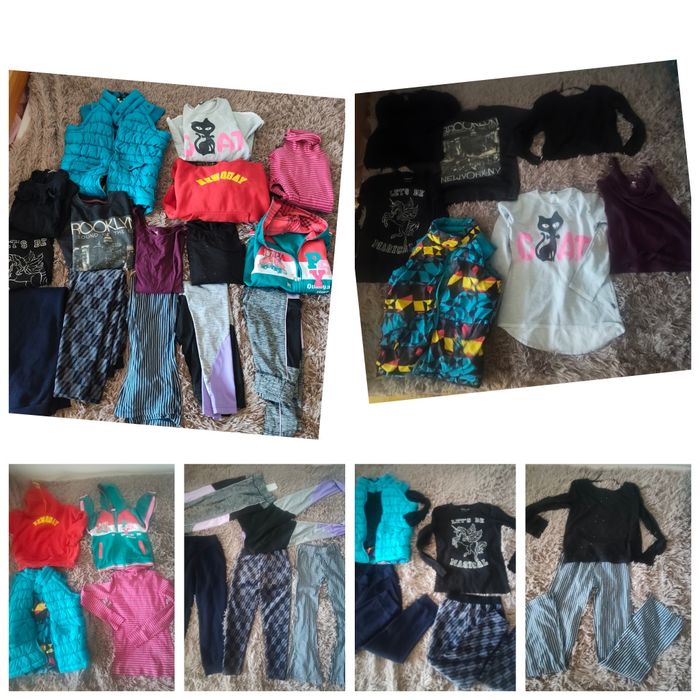 Paka , zestaw mix dla dziewczynki 134,spodnie ,legginsy , bluzy