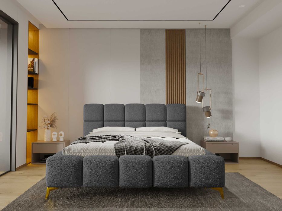 Łóżko Sypialnianie z Pojemnikiem + stelaż metalowy Cloud PRODUCENT