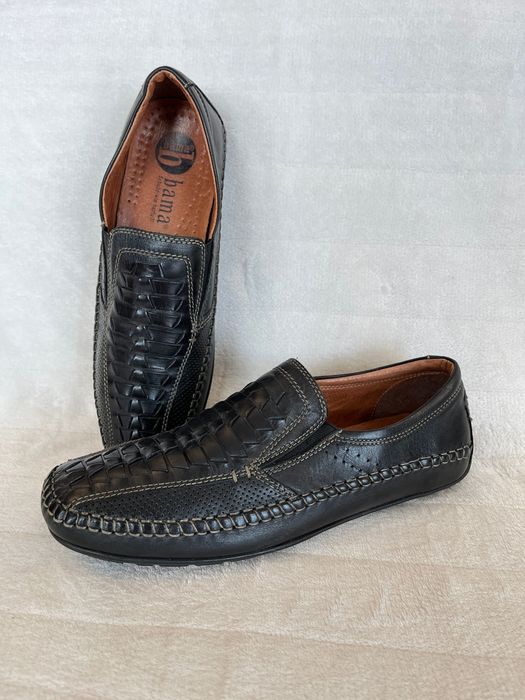 Bama czarne skórzane mokasyny męskie rozmiar 44