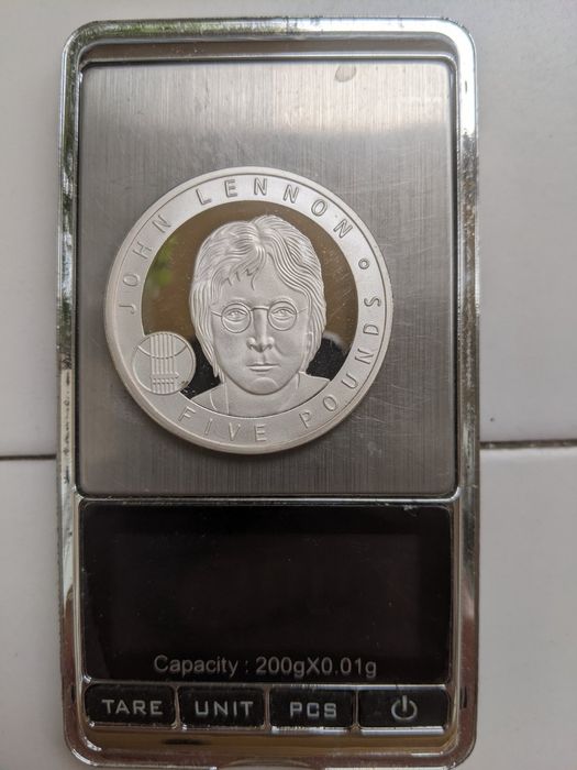 Джон Леннон Велика Британія Олдерни 5 фунтів 2010 пруф