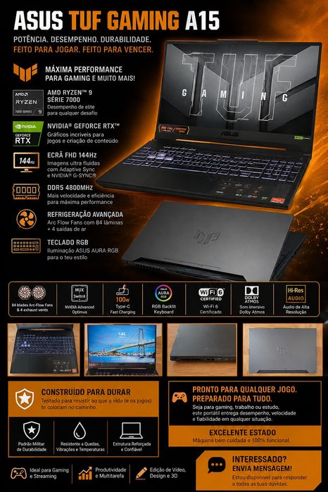 ASUS TUF Gaming A15 — Ryzen 9 + RTX | 144 Hz