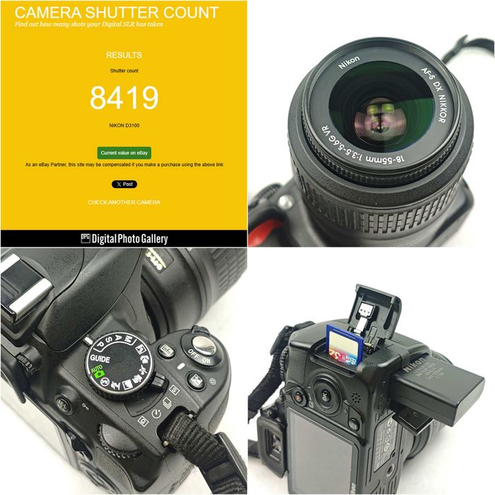 Дзеркальний фотоапарат Nikon D3100 18-55mm 32Gb + сумка (Пробіг 8419)