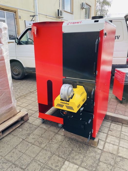 Котел твердотопливный. Пеллетная горелка. Шамотная топка. Буржуйка.