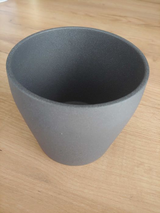 Doniczka osłonka dla roślin szara srebrna