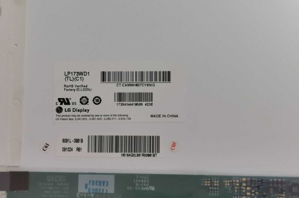Матриця – LG Display 17.3" LP173WD1(TL)(C1)" LED 40-pin (1600x900) HD+