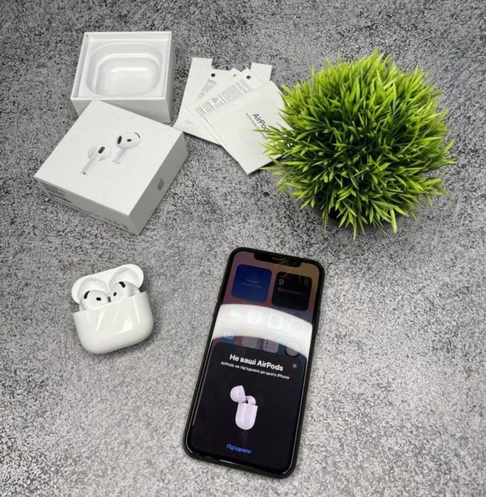 Airpods 4, шумоподав чіп airpoha lux якість 1:1 бездротові навушники