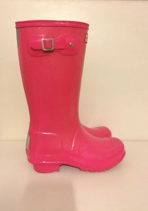 Botas/ Galochas Hunter cor de rosa brilhantes