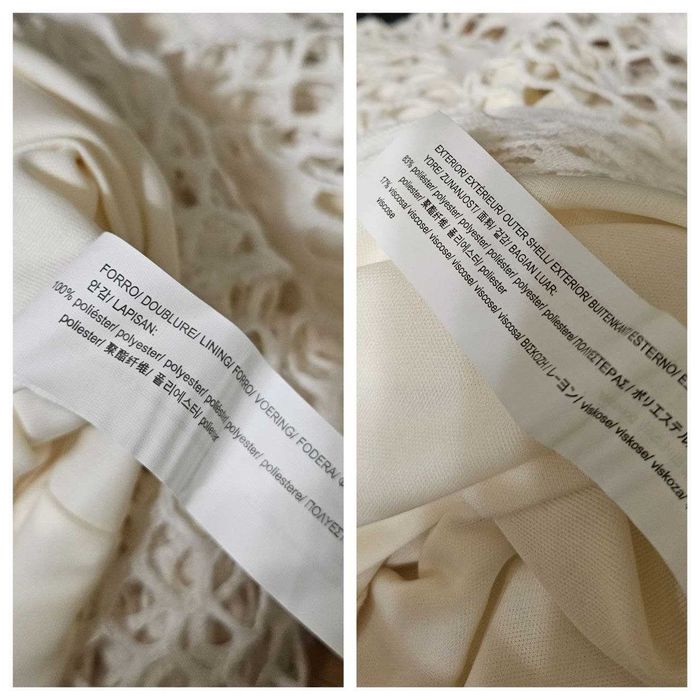 Zara белое длинное кружевное платье с длинным рукавом ажур бохо, S/M