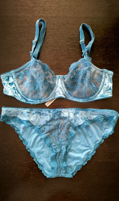 Piękny turkusowy komplet bielizny Victoria's Secret