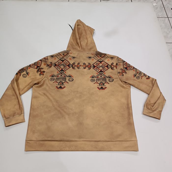 OUKU  bluza z kapturem roz,4xl/3xl etno Boho bluza rozsuwana