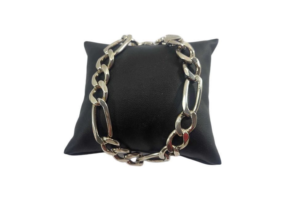 SC300 SREBRO 925 BRANSOLETKA 34,53G męska solidna figaro 25 cm