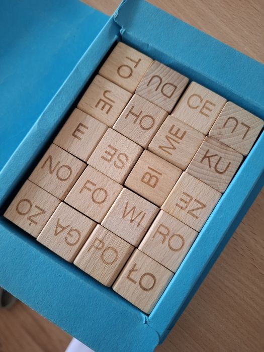 Kostki drewniane sylaby do nauki czytania