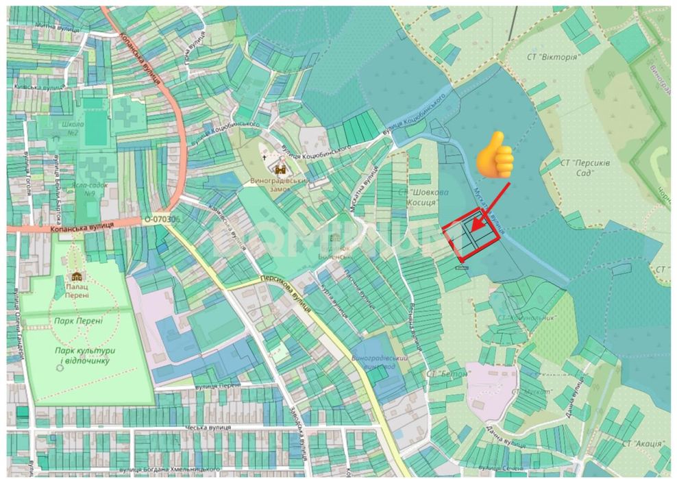 Продаж 64 соток землі у м. Виноградів, масив Чорна гора