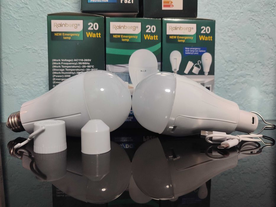 Аварийная LED лампа 20W Rainberg P920 с аккумуляторами 18650 и крючком