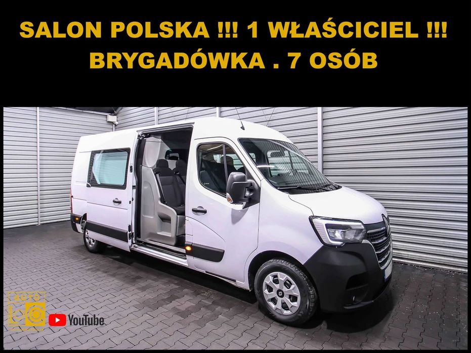 Renault MASTER L3H2 BRYGADÓWKA + 7 OSÓB  MAXI L3 H2 + BRYGADÓWKA + 7 osób + Salon POLSKA + 1 Właściciel