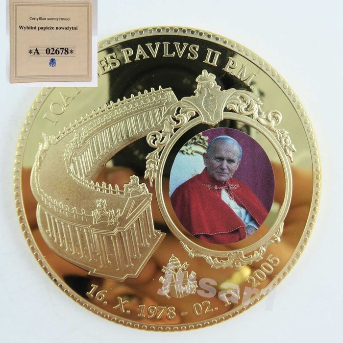 Jan Paweł IIOLBRZYM Jan Paweł II Komunia Chrzciny Urodziny + Certyfikat Autentyczności