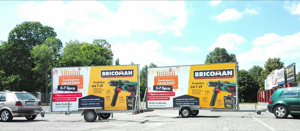 Przyczepa reklamowa, przyczepka reklamowa Biała Podlaska, Terespol