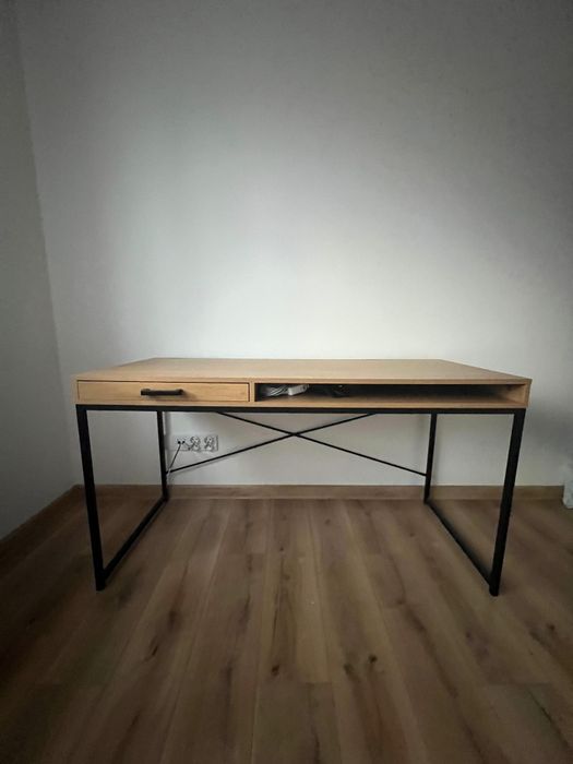 Biurko Seaford 140 czarny mat / dziki dąb LOFTOWE SUPER STAN