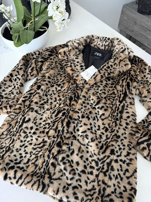 Płaszcz panterkowy Zara rozmiar S