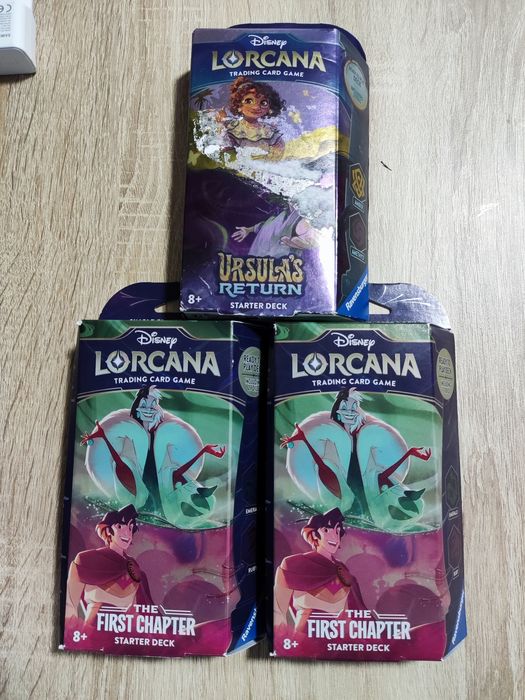 3 Starter decks Lorcana novos selados