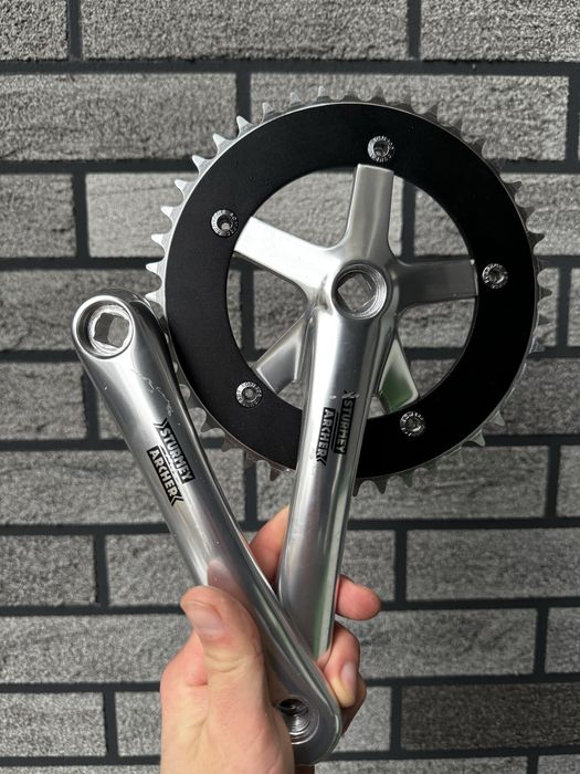 Nowa korba torowa single STURMEY ARCHER 170mm srebrna ostre fixie