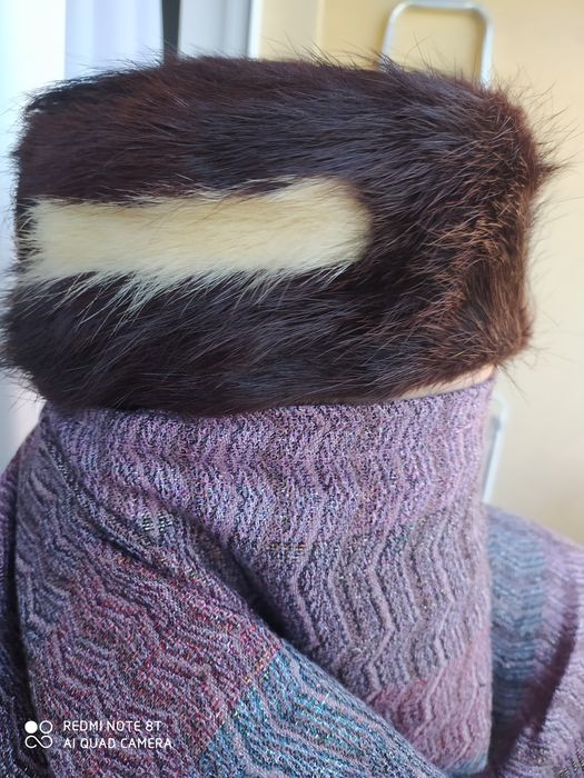 Czapka - toczek brązowa z nutrii