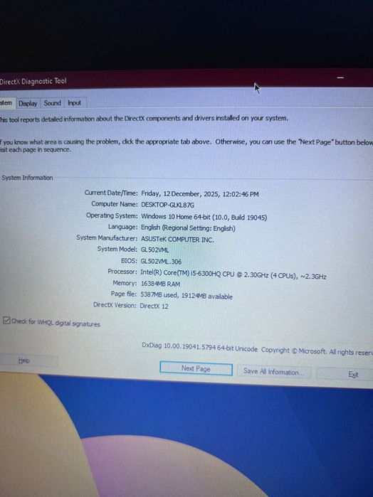 ASUS Gamingowy Laptop GTX 1060 16GB RAM 1TB