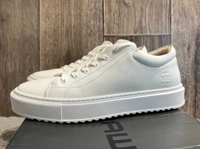 Białe skórzane sneakersy trampki G-Star Raw Rocup 38